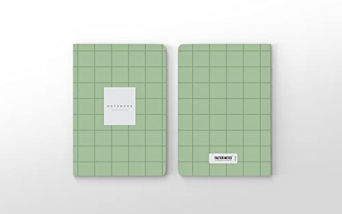 Image of FACTOR NOTES 100 GSM A5 Notebook: Plain | 144 Pages (Green Grid)