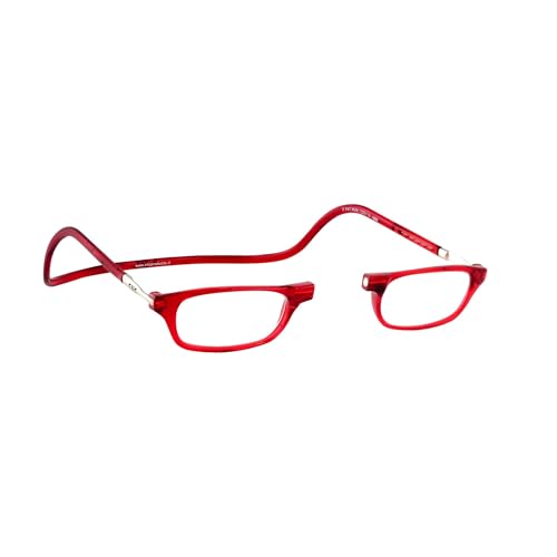CliC Eyewear - Gafas de lectura - Con imanes flexibles - Original CLIC CLASSIC - Gafas de lectura para hombre y mujer (3.0, Rojo)