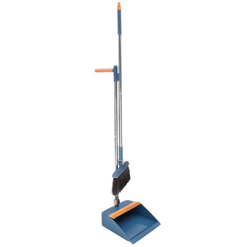 SKISUNO Juego de Escoba y Recogedor Cerdas Suaves, Kit de Limpieza para Suelos y Áreas Comerciales, Diseño Compacto Disco para Barrer Fácilmente Varios Estilos