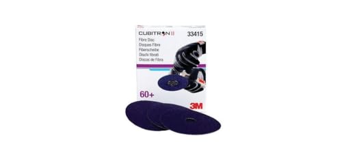 3M - Cubitron 3M II Abrasive Fibre Disc, 33416, 5 in x 7/8 in, 80+ Grit, 5 Pack, High Performance, Fast Cutting, Long Lasting