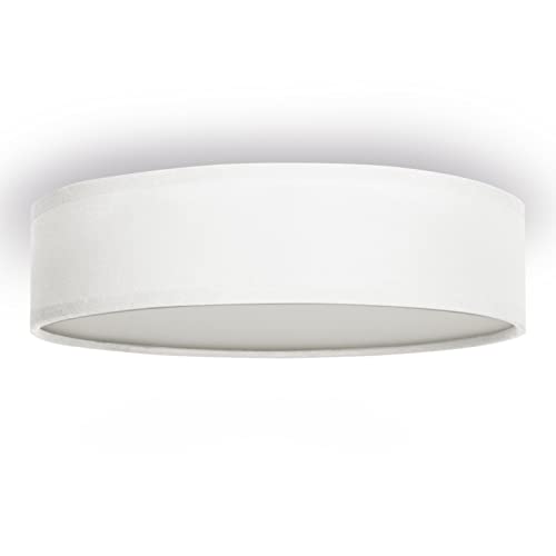 Smartwares Deckenleuchte – Textilschirm – 40 cm Ø – 3x E14 – Max. 40 W – Für LED geeignet – Weiß – 10.004.68