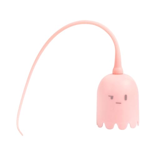 rongweiwang Juguete para Gatos con Cola giratoria para estimular el Juego | Suave y Seguro para el Gatito Interactivo del Juguete del Gato del Gel de Silicona de los Amigos felinos, Rosa