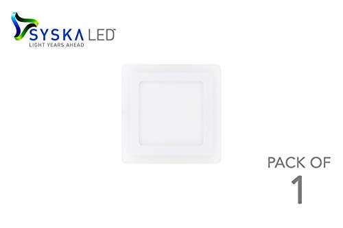 Syska 6 Watts 2 in 1 LED Panel Light (Cool Day Light & Red Ring, Pack of 1, Square)