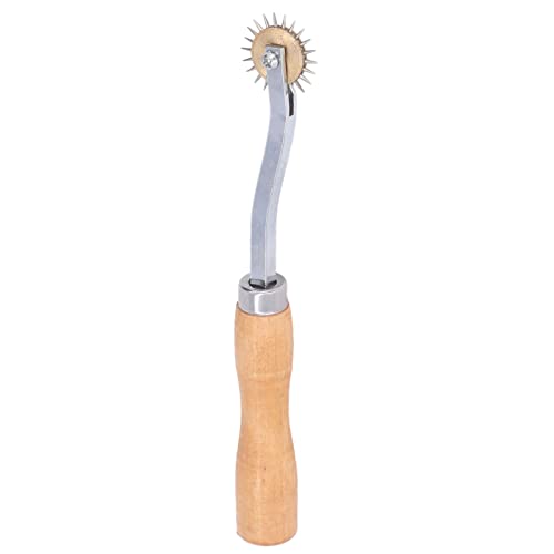 Qcwwy Stichmarkierrad Holzgriff Silbergrau