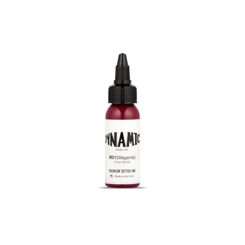 Image of Dynamic Color Magenta Tattoo Ink, Made in USA Since 1990, 1 oz | Sterilized and lot-numbered for full traceability; established American brand trusted by artists worldwide