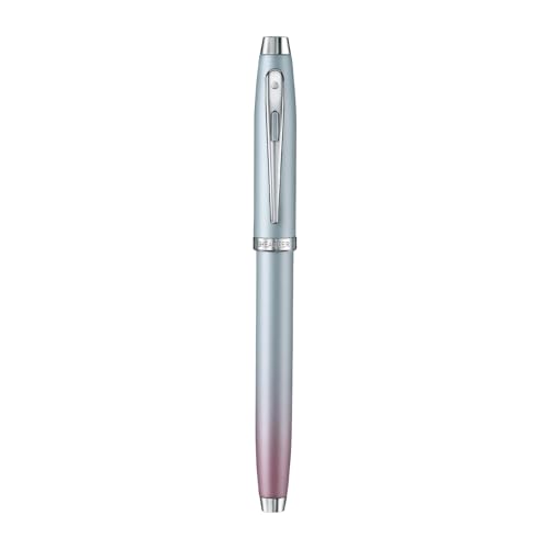 Image of Sheaffer Expressions 100 9376 Blue and Pink Pearlised Gradient Rollerball Pen with Chrome plated Trims