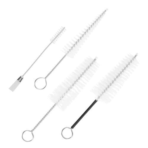 Hoement 4 pezzi Spazzole per Pulizia Strumenti Fiato in Nylon e Inox Kit Durevole per Clarinetto Sassofono e Flauto Spazzola Interna per Foro Sonoro Accessorio Compatto per Manutenzione
