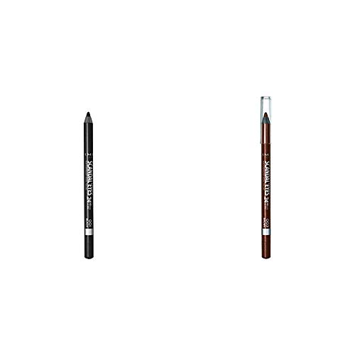 Rimmel Scandaleyes Waterproof Gel Eye Liner Pencil, Black & Rimmel Scandaleyes 24hr waterproof eyeliner, Brown, Pack of 1
