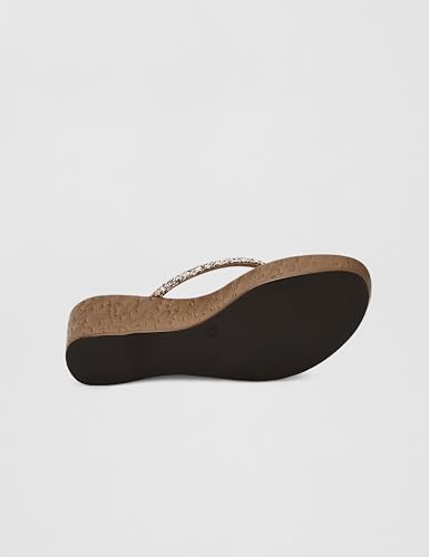 Image of Mochi Women's Faux Leather Thong Slip On Fashion Wedge Heel Sandals