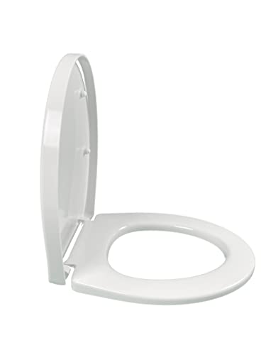 Jacob Delafon - Abattant WC Standard PATIO - Thermodur avec Charnières Métal - Compatible Cuvette Patio sans bride/Gaspard/Camille - 43,7x36,2 cm - Finition...