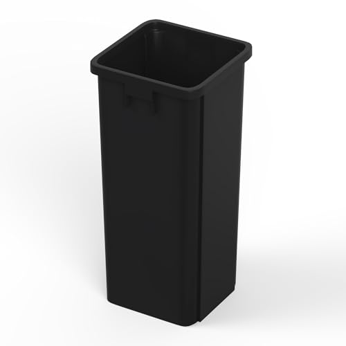 Image of 23 Gallon Black Square Commercial Trash Garbage Can | Outdoor Office Restaurant School Kitchen