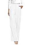 onlypuff High Waisted Wide Leg Pants for Women Long Business Trousers White M