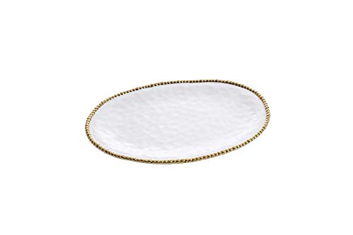 Pampa Bay Porcelain Large Oval Thanksgiving, Christmas, Hannukah, And Holiday And Party Serving Platter (White And Gold) #TOP6