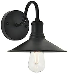 Living District Etude 1-Light Mid-Century Metal Wall Sconce in Black