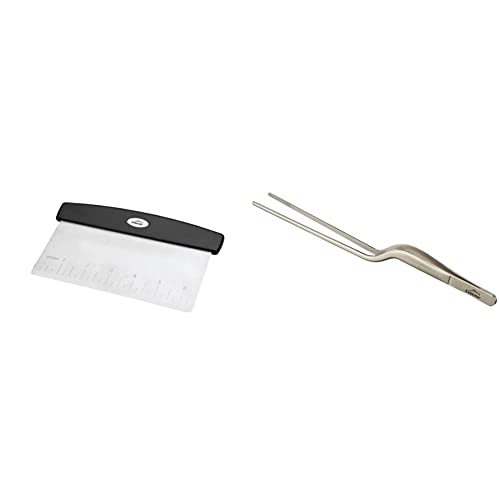 LACOR - 67029 - Rasqueta Cortadora, Rectangular, Acero Inoxidable, Multiusos, Amasar, Cortar, Medir y Limpiar, Ideal para Masa de Pan, 16,5 x 11cm, INOX & Pinza, Acero Inoxidable, Gris, 21 cm