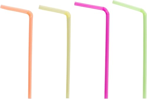 100 pitillos flexibles neón de colores surtidos miniatura 3