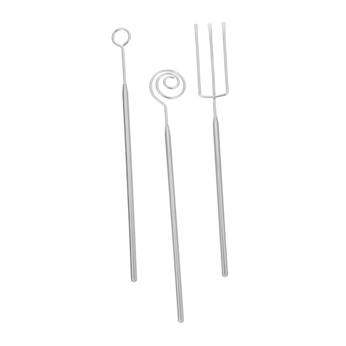 Cabilock 3Pcs Stainless Steel Chocolate Dipping Forks Set Ergonomic Candy Making Tools for Fondue Cake Decorating Dessert Kitchen Bakeware for Fruits Truffles