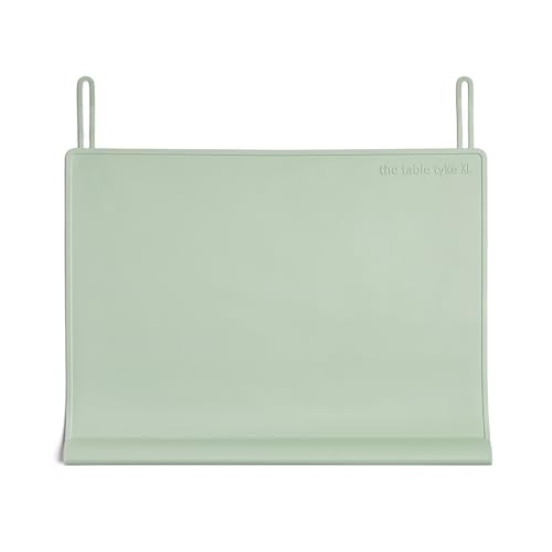 Image of The Table Tyke Table Tyke Placemat XL Silicone Baby Placemat with Teething Edge Bumper - Waterproof Toddler Table Mat for Eating, BPA Free, Dishwasher Safe (Sage Green)
