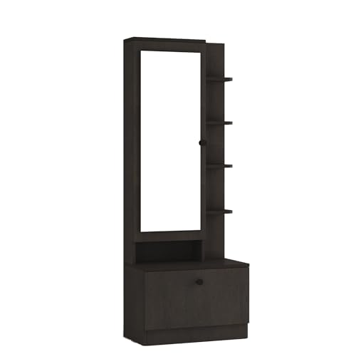 Image of DesignFit Engineered Wood Dressing Table with Mirror and Storage,Vanity Table with Closed and Open Storage for Bedroom, Home & Living Room (Wenge Finish)