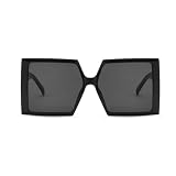 Sonnenbrille For Herren Und Damen, Großer Rahmen, Quadratisch, Urlaub, Outdoor, Einkaufen, UV400 6624(Black)