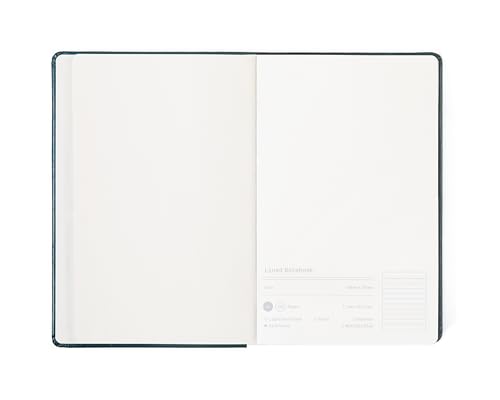 Image of A5 Professional Notebook, 244 Lined Pages, 100 GSM Thick Paper, Premium PU Leather Hardcover, Includes 2025 Reference Calendar Card, Light Steel Bule
