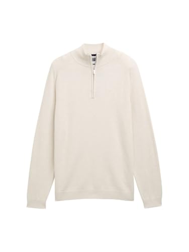 Pull en maille Tom Tailor pour homme, vêtement chaud couleur crème mélangée