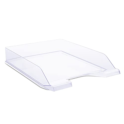 DONAU Briefablage Standard Transparent 6 Stück A4 Briefkorb Moderne und Stapelbare Ablage/Transparent-Glasklar/Schreibtischablage/Polystyrol 7470001PL-37 DONAU Briefablage Standard Transparent 6 Stück A4 Briefkorb Moderne und Stapelbare Ablage/Transparent-Glasklar/Schreibtischablage/Polystyrol 7470001PL-37