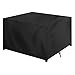 Coperture per Mobili da Giardino, 420D Oxford Copertura Tavolo Sedie Esterno Telo Copri Tavoli da Terrazza Quadrato Impermeabile Anti-UV Antivento Copertura da Tavolo da Giardino 140x140x90cm