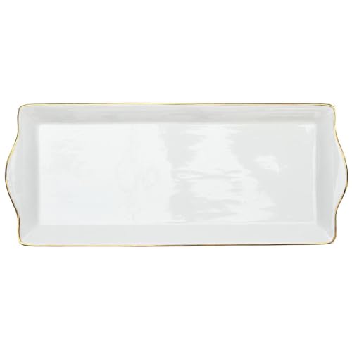 Paris Prix Plat de Service Liseré 34cm Blanc & Or
