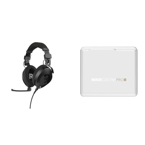 RØDE NTH-100M Professional Over-Ear Headset for Media, Broadcast, Podcasting, Content Creation, Streaming, Working from Home,Black & RodeCover Dust Cover for RodeCaster Pro II System