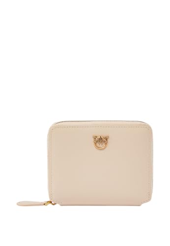 Portefeuille carré zippé Pinko cuir beige : fini le désordre