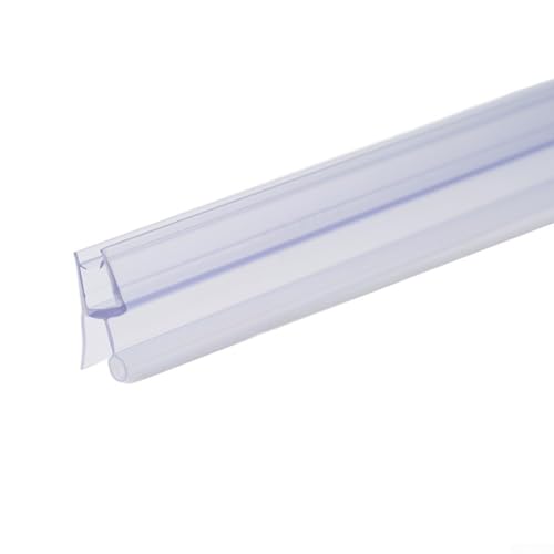 Volakebeing Lot de 2 bandes d'étanchéité pour bas de porte de douche, joint d'étanchéité en caoutchouc pour portes en verre, 50 cm de long, tailles 6/8/10/12 mm, transparent (10 mm)