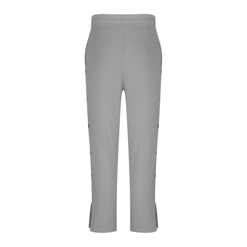 Linen Pants for Men Drawstring Ventilate Button Long Trousers Straight Loose Lounge Pants Solid Color Casual4