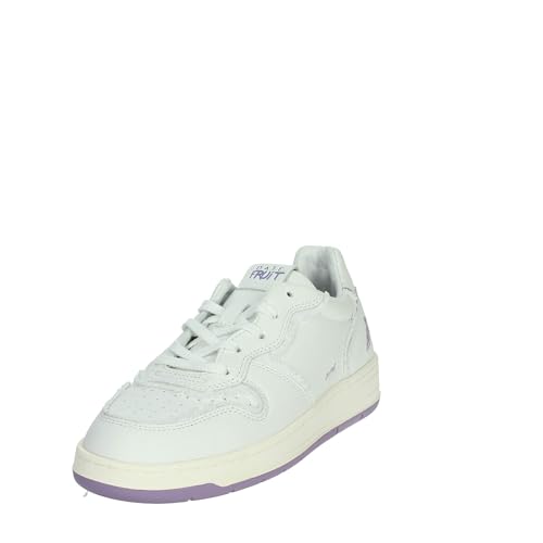 Chaussure en cuir blanc D.A.T.E. Court Fruit Grape au design violet épuré - 6
