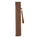 Kioware 【2025新登場】 ドラムスティックホルダーバッグ ドラムスティック バッグケース スティック・バッグ 7cm x 42cm ドラム スティックホルダー コンパクト ハンドル ストラップ 省スペース 旅行や自宅で使える, 茶色