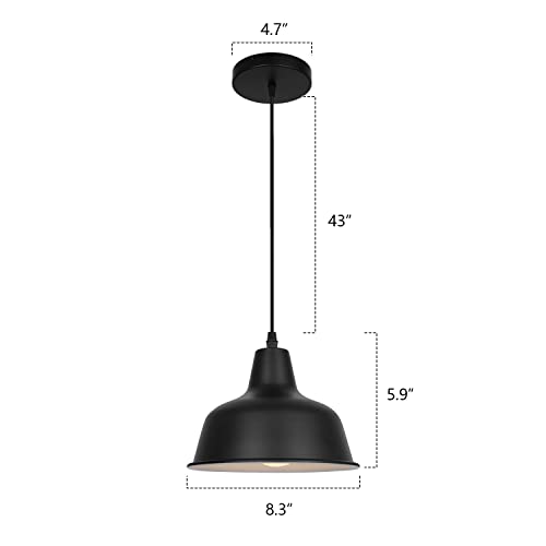 Smalody Black Industrial Pendant Lights Vintage Farmhouse Hanging Ceiling Light Fixtures For Kitchen Island Dinning Room Bedroom Living Room Foyer (1 Pack) #TOP3