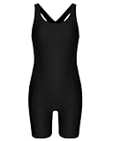 Picture of beautyin One Piece Swimsuit Girls Kneeskin Racing Swim Suit Competition Bathing Suit Swimwear Black