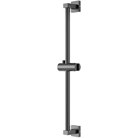 Misounda Shower Riser Rail, Wall Mounted Shower Slider Rail with Height and Angle Adjustable Fixing Shower Head Holder, Stainless Steel Shower Bracket Bar 610mm for Bath & Shower Systems,Grey Cover