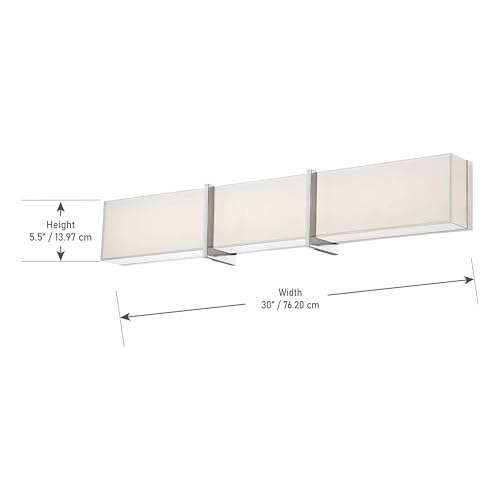 Image of Minka Lavery 2923-77-L High Rise LED Vanity Bath Light, 1-Light, 44 Total Watts, 30-in H x 5.5-in W, Chrome