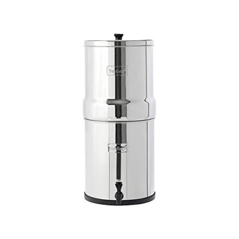 Big Berkey Gravity-Fed Stainless Steel Countertop Water Filter System 2.25 Gallon with 2 Authentic Black Berkey Elements BB9-2 Filters Cover
