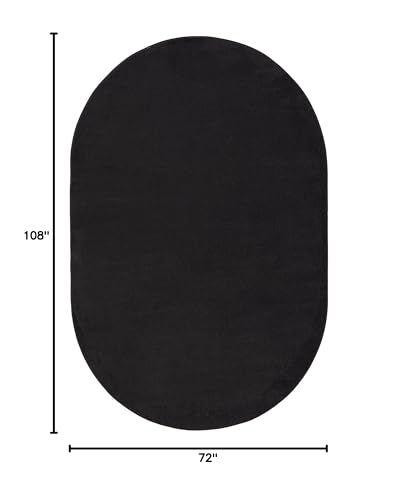 image for Nourison Home Nourison Essentials Black 6' x 9' Oval Area Rug - Easy C