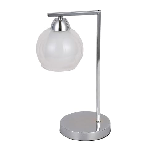 VoltShine Lampe de table chromée E27, 36 x 14 x 17 cm, idéale pour l'éclairage d'ambiance, décoration moderne et fonctionnelle.