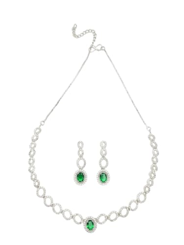 Juego de joyas DMZ-2616 de latón rodiado con diamantes americanos antialérgico S