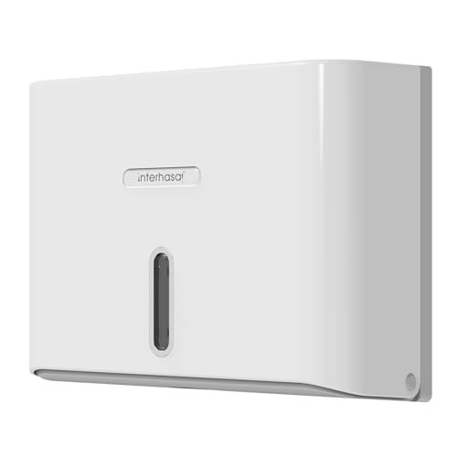 nterhasa! Wall Mount Paper Towel Dispenser 200 Sheets Capacity Manual Hand Paper Towel Dispenser with Key Lock for Bathroom and Kitchen 273 * 96 * 205 mm 0.58kg White