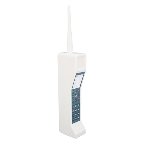 Retro Cell Phone Model, Retro Brick Cell Phone Ornament Exquisite for Study (White)