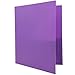 JAM PAPER Plastic Color Pop Folders - 2 Pocket Durable Folders with Metal Prongs Fastener Clasps - Purple - 3/Pack