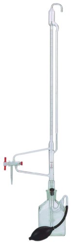 Kimax 17124F-100 100mL Precision Bore Automatic 3-Way PTFE Stopcock Burette, with Reservoir Bottle