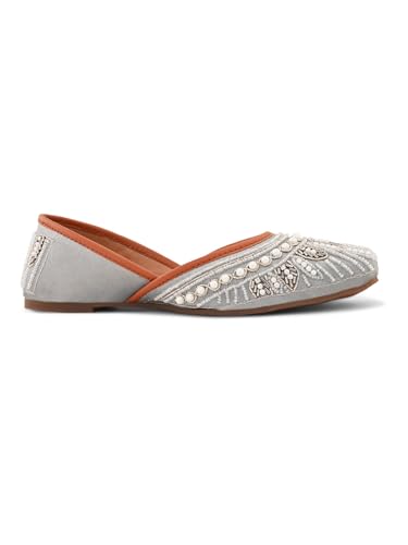 Image of XE Looks Jutti | Handcrafted Ethnic Punjabi Jutties with Intricate Bead & Sequin Embellishments | Comfortable & Stylish Footwear For Girls & Women