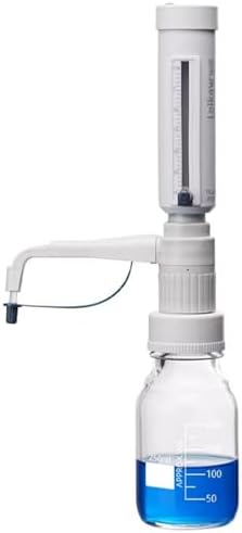 Adjustable Bottle Top Dispenser, 5-30ml Lab Liquid Burette, 5 Pcs Neck Adaptors for Precise Solvent & Reagent Dispensing from Containers