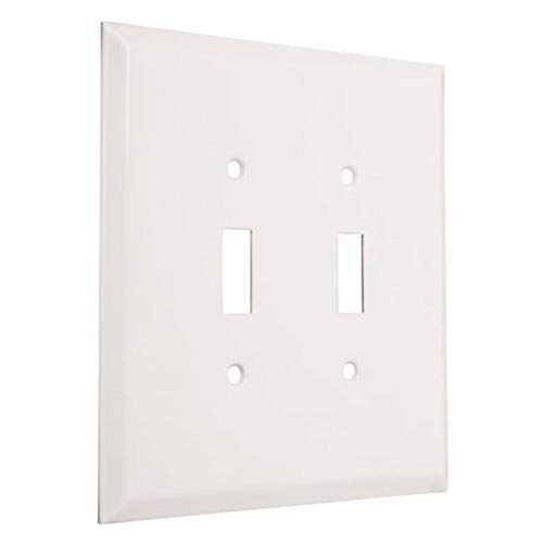 Taymac Wjw-Tt Jumbo Metallic Wallplate With Two Toggle, Two Gang, White Smooth #TOP26